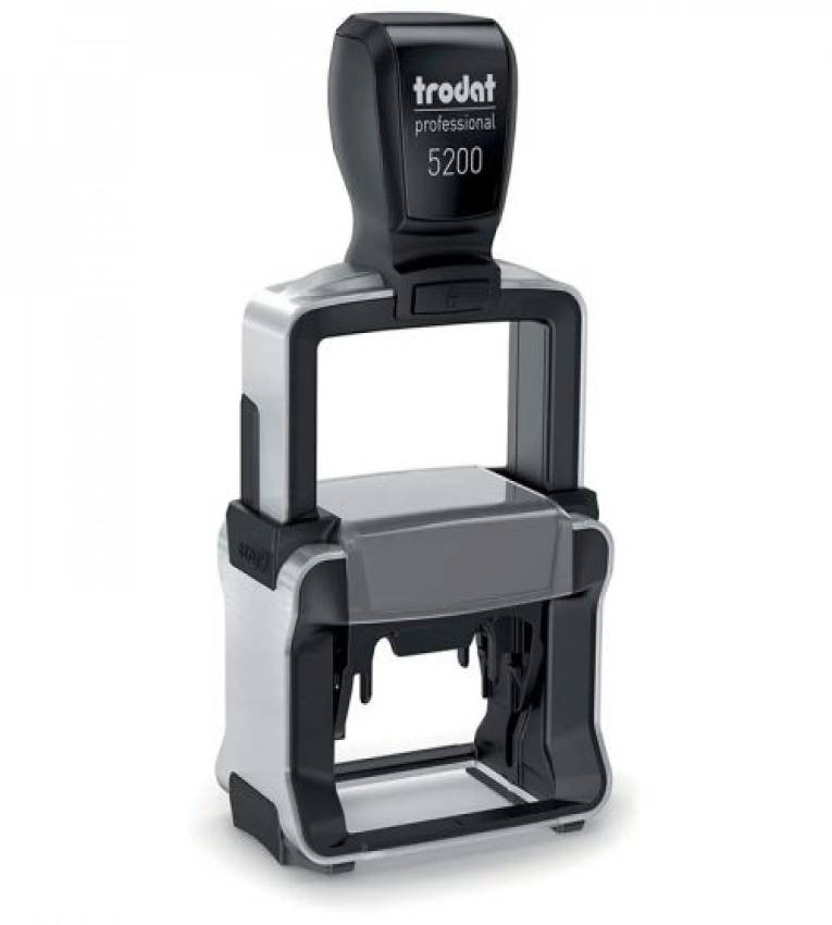 Cachet Professional Tampon encreur 5 lignes en acier inoxydable - 41x24 Métal.